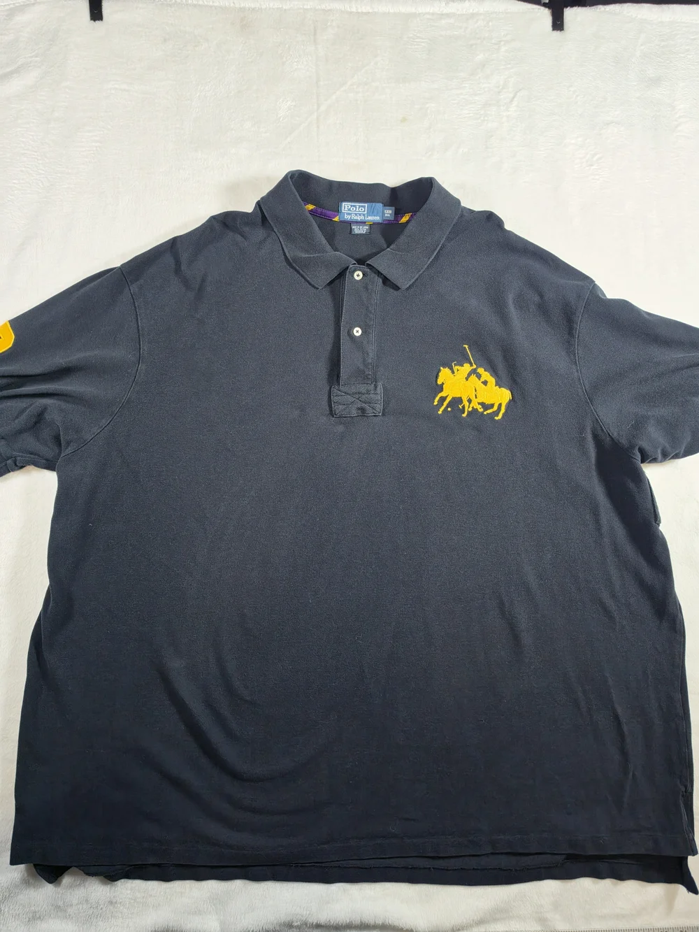 Polo Ralph Lauren Big Pony #3 Polo Shirt Men’s 5XB Black Yellow Rugby